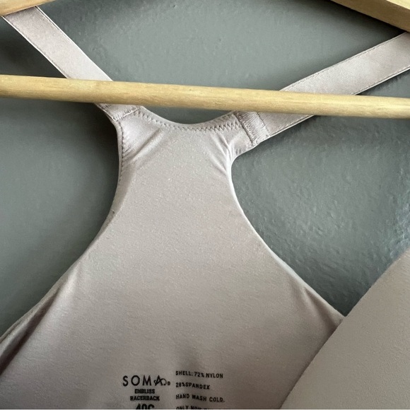 SOMA Enbliss Front Close Racerback Sport Bra Flexible Underwire Adobe Rose 40C - Picture 7 of 14